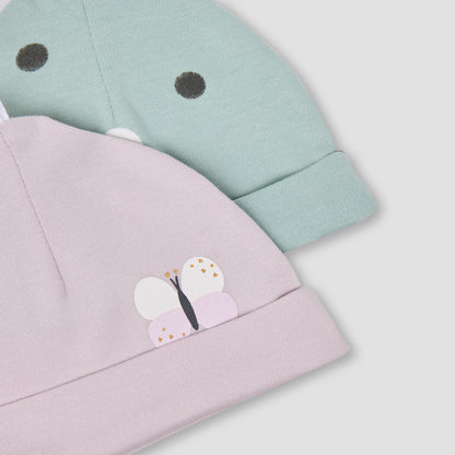 Pack of 2 Cap with Butterfly Print
