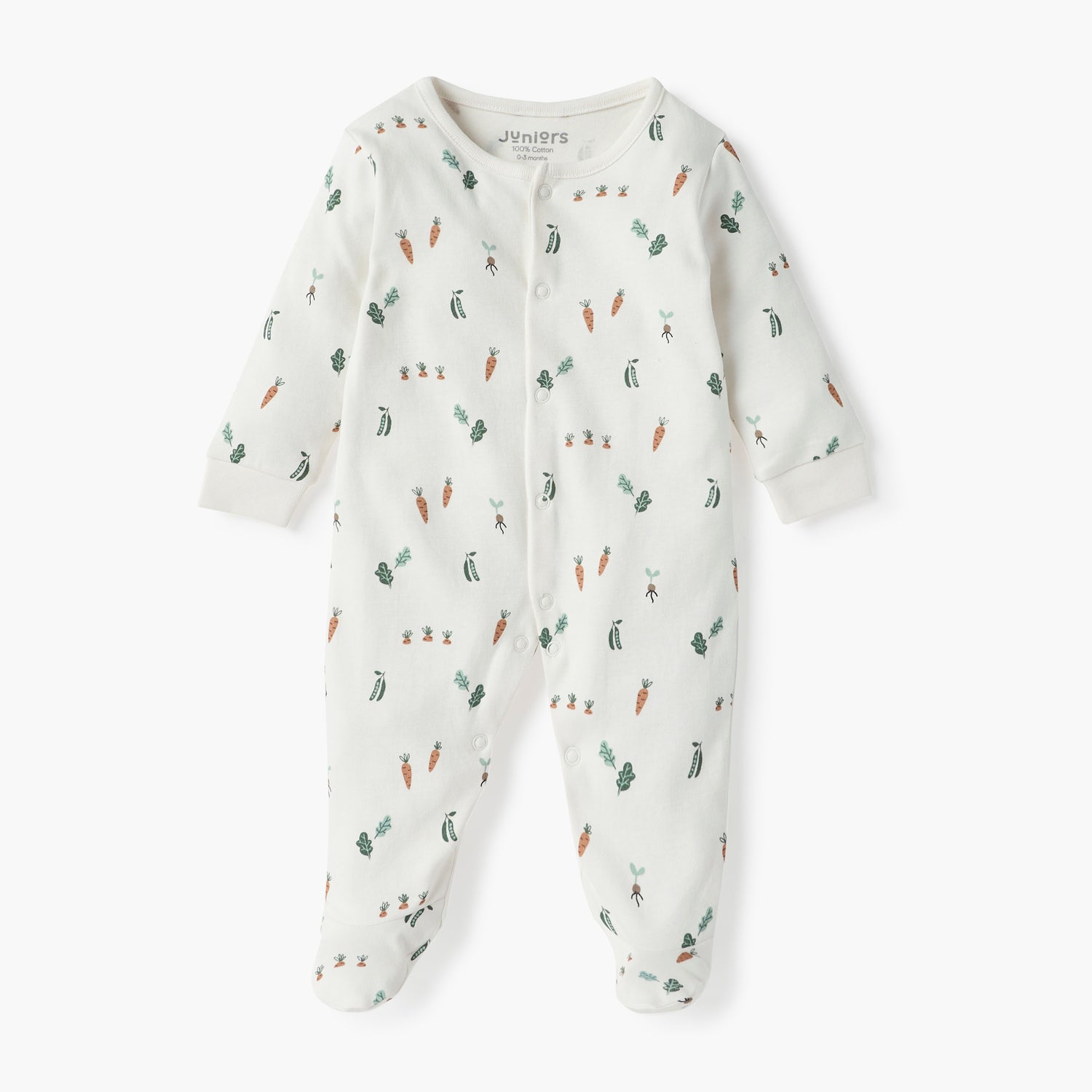 Juniors All-Over Print Closed Feet Sleepsuit with Long Sleeves - Set of 2