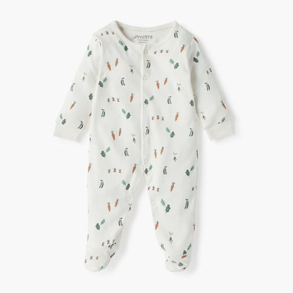 Juniors All-Over Print Closed Feet Sleepsuit with Long Sleeves - Set of 2
