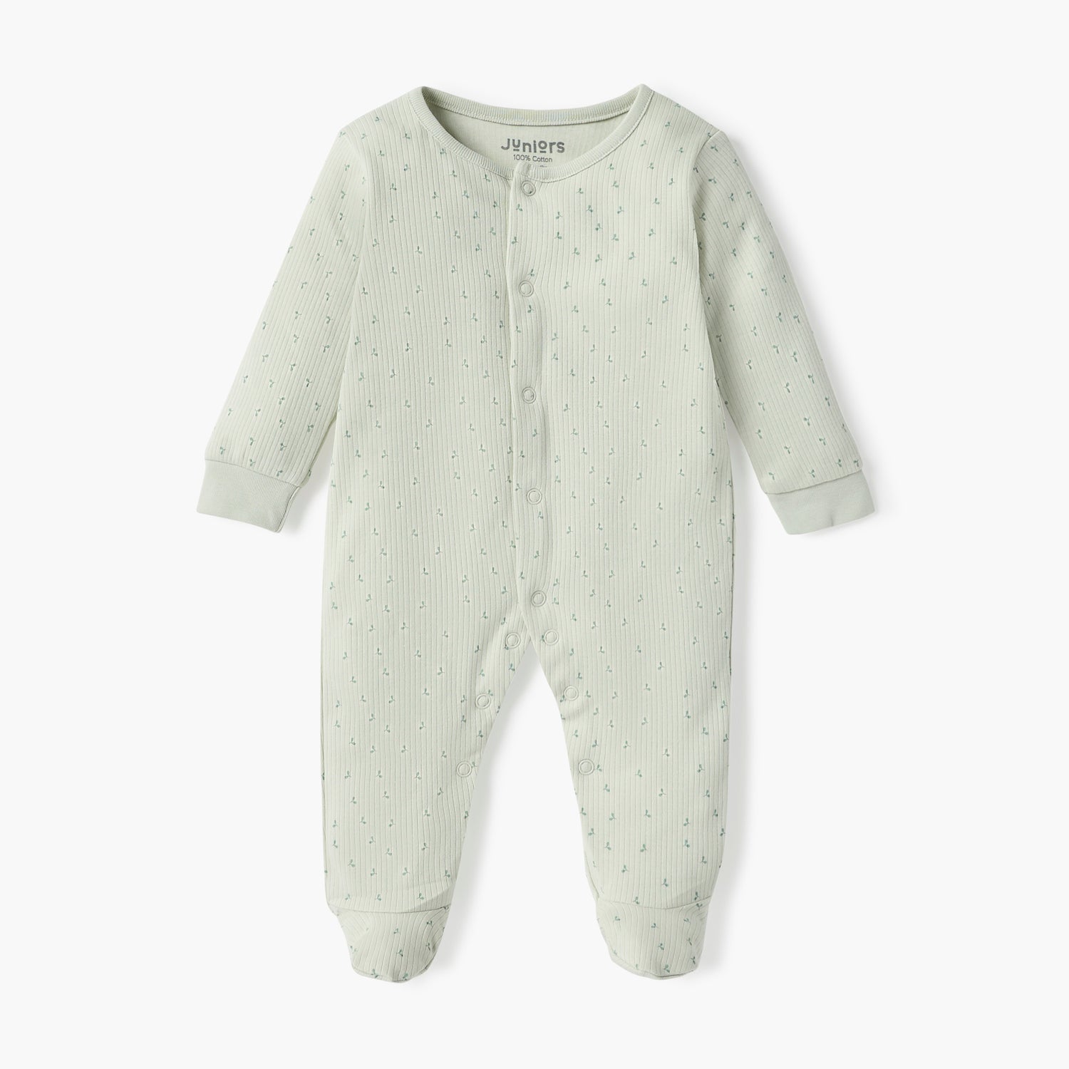 Juniors All-Over Print Closed Feet Sleepsuit with Long Sleeves - Set of 2