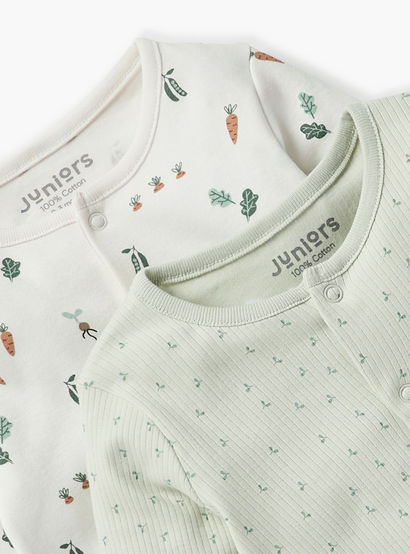 Juniors All-Over Print Closed Feet Sleepsuit with Long Sleeves - Set of 2-baby-boys-clothing-nightwear-sleepsuits-image-5