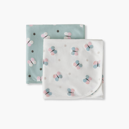 Juniors Receiving Blanket with Butterfly Print, Set of 2