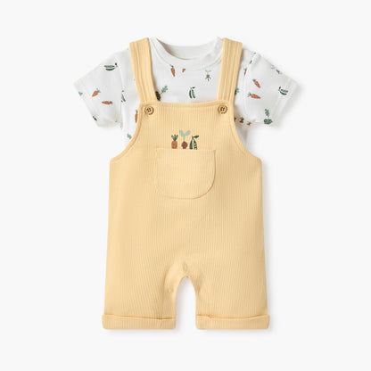 Juniors Printed Dungaree and T-shirt Set - Multicolour / 12-18 mths