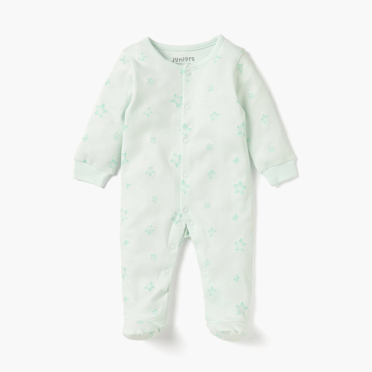 Juniors Printed Closed Feet Sleepsuit with Button Closure - Set of 2