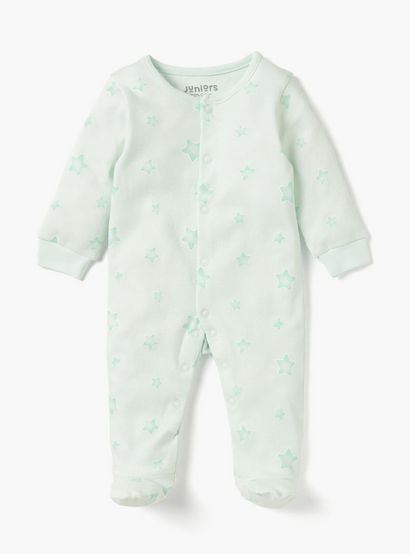 Juniors Printed Closed Feet Sleepsuit with Button Closure - Set of 2-baby-girls-clothing-nightwear-sleepsuits-image-3