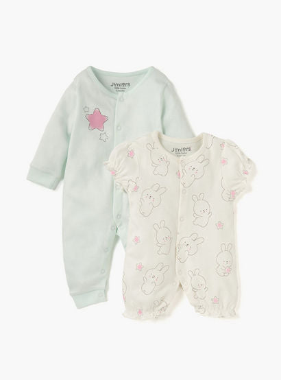 Juniors Printed Sleepsuit and Romper Set-baby-girls-clothing-nightwear-sleepsuits-image-1