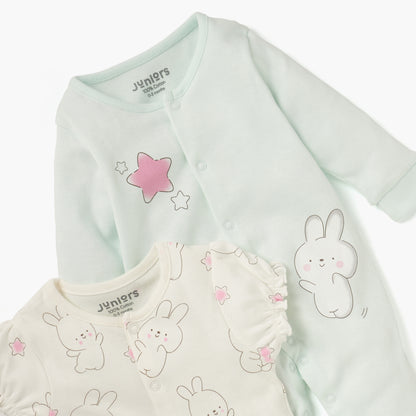 Juniors Printed Sleepsuit and Romper Set
