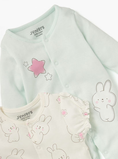 Juniors Printed Sleepsuit and Romper Set-baby-girls-clothing-nightwear-sleepsuits-image-3