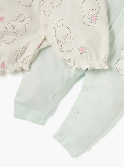 Juniors Printed Sleepsuit and Romper Set-baby-girls-clothing-nightwear-sleepsuits-image-4