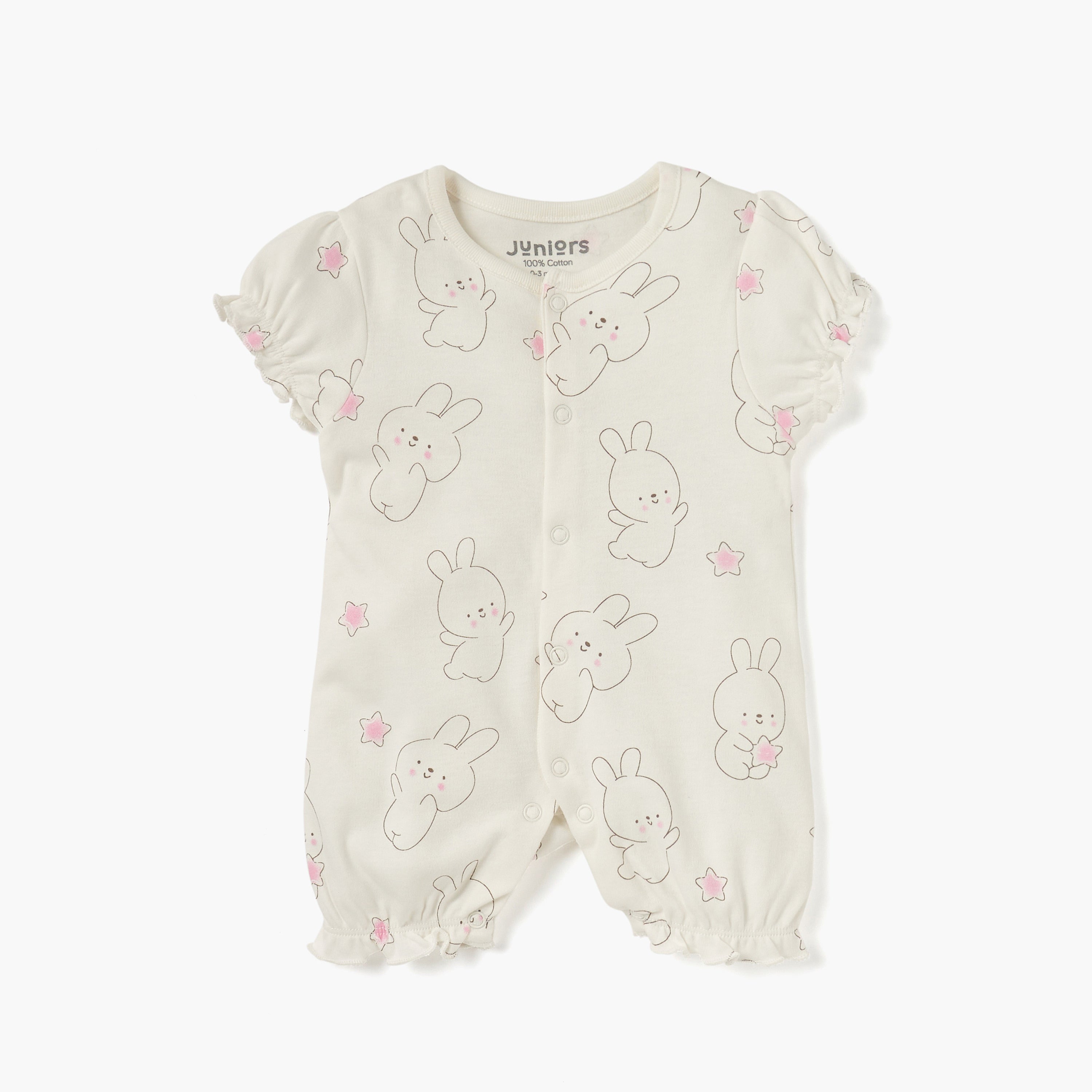 Juniors Printed Sleepsuit and Romper Set