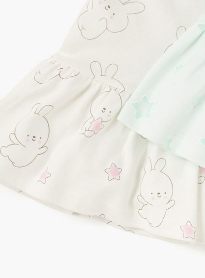 Juniors Printed Dress with Round Neck - Set of 2-baby-girls-clothing-dressesandjumpsuits-image-5