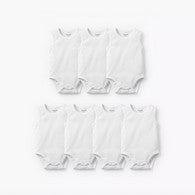 Juniors Solid Sleeveless Bodysuit with Snap Button Closure - Set of 7-undefined-image-1