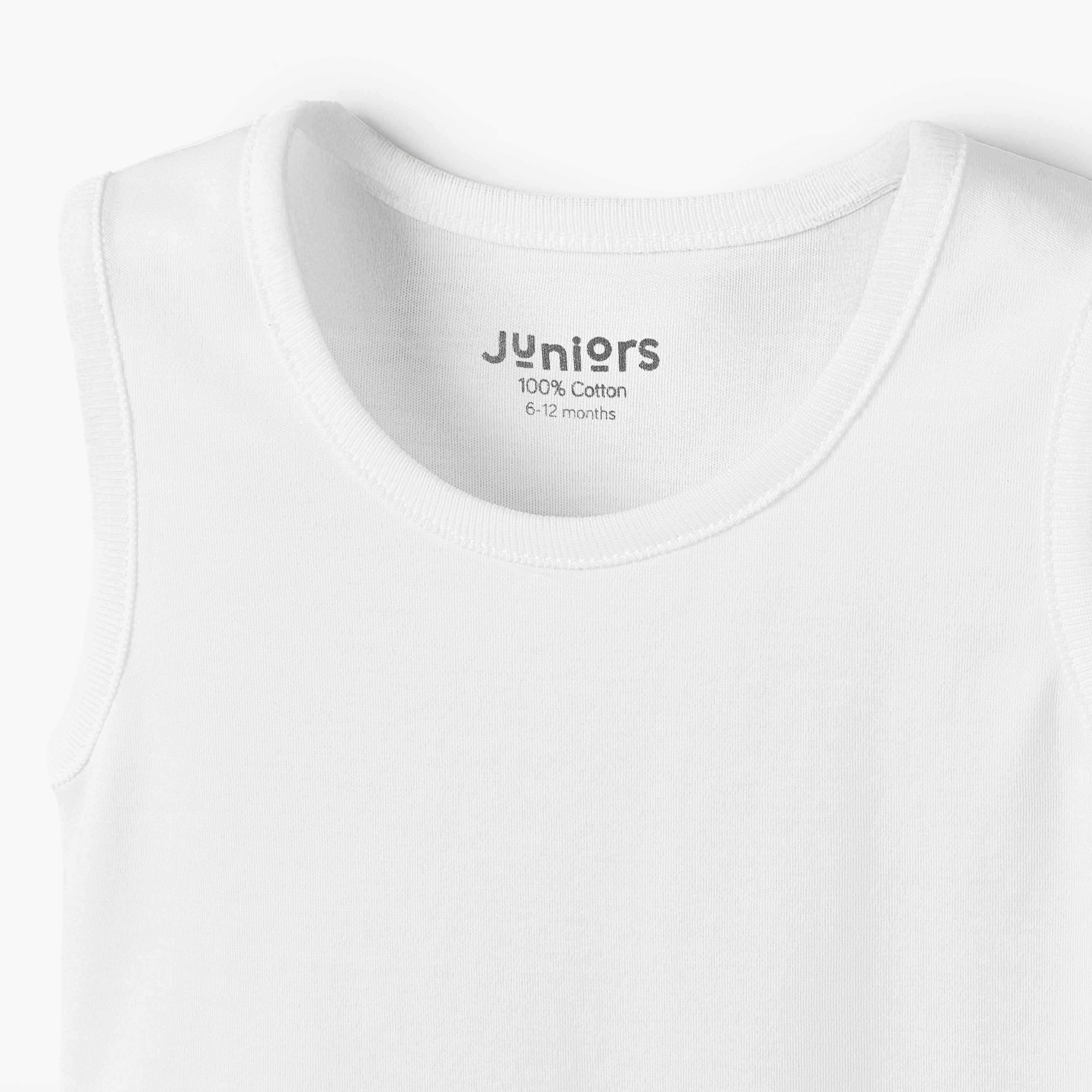 Juniors Solid Sleeveless Bodysuit with Snap Button Closure - Set of 7