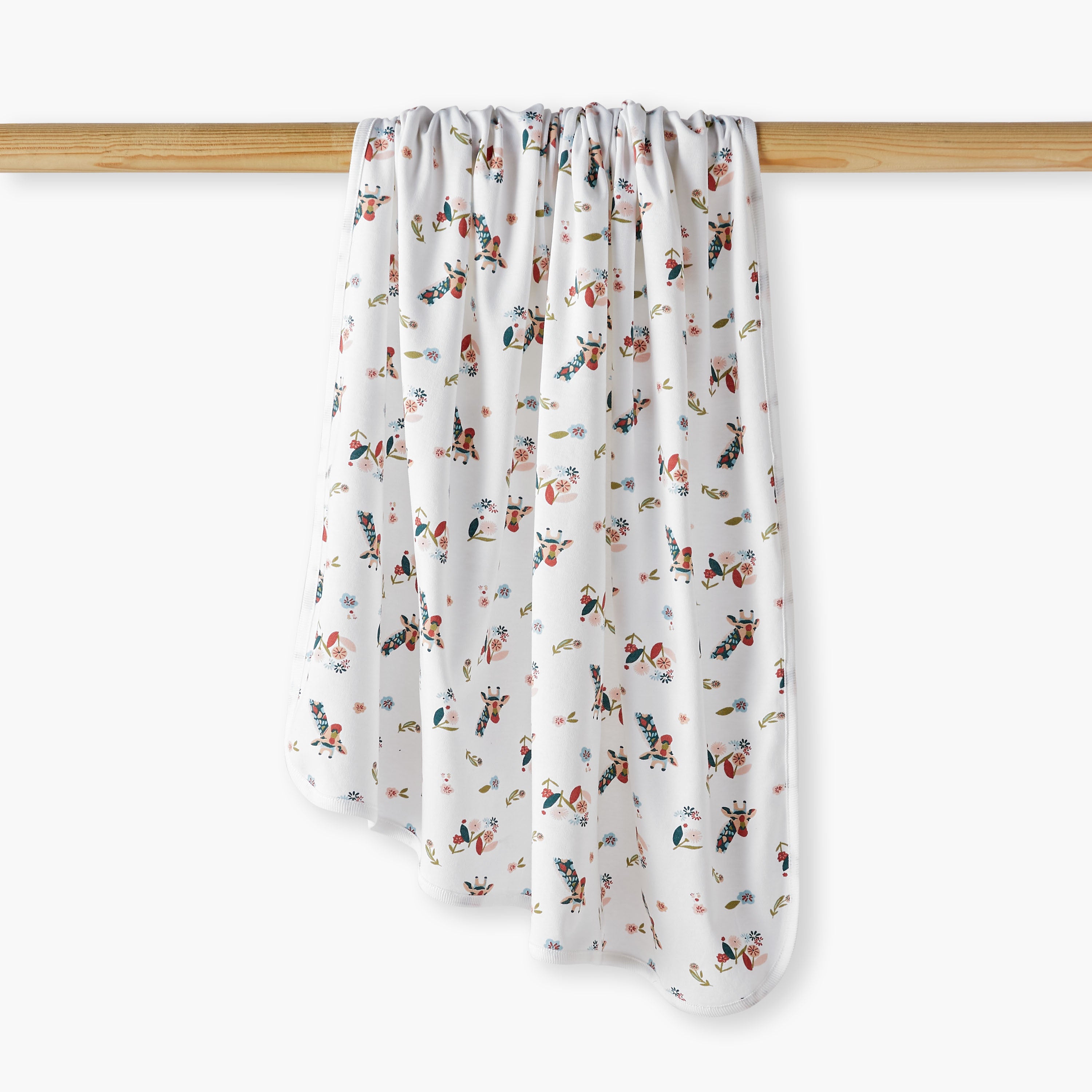 Juniors All-Over Giraffe Print Receiving Blanket - 70x70 cm - White / 0-6 mths