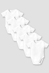 Love Earth Solid Organic Bodysuit with Round Neck - Set of 5-undefined-image-1