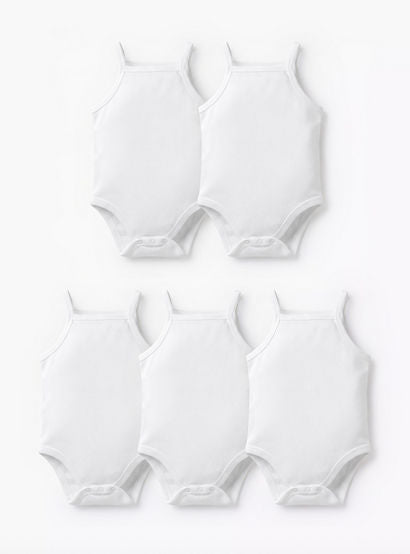 Juniors Solid Sleeveless Bodysuit - Set of 5-baby-boys-clothing-bodysuits-image-1