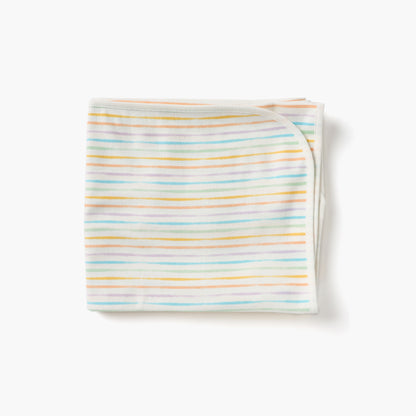 Juniors Striped Receiving Blanket - 70x70 cm - White / 0-6 mths