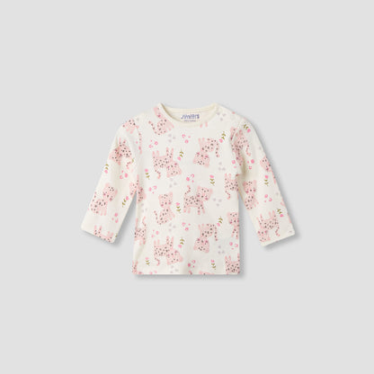 Juniors Pyjama Set with Fun Print - Soft Cotton - Long Sleeves - 4-Pieces