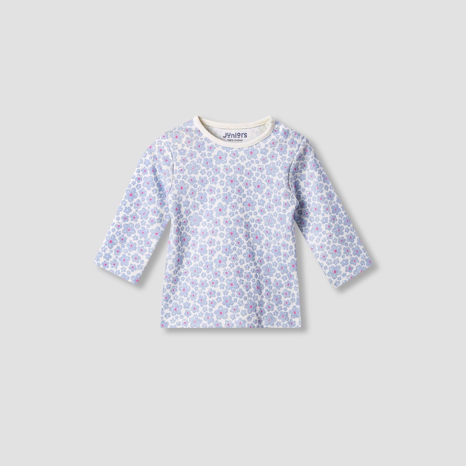 Juniors Pyjama Set with Fun Print - Soft Cotton - Long Sleeves - Round Neck - Set of 4