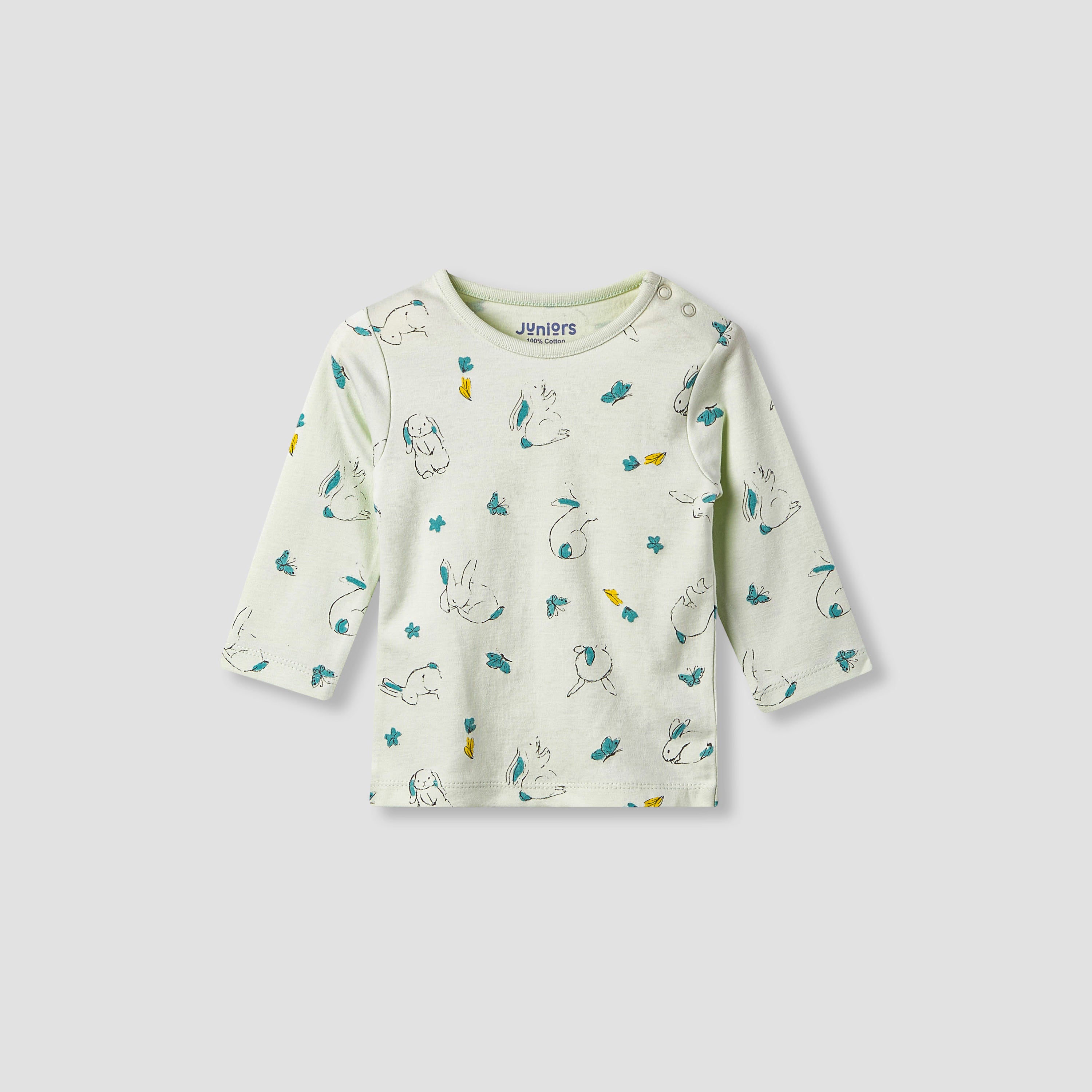 Juniors Pyjama Set with Fun Print - Soft Cotton - Long Sleeves - Round Neck - Set of 4