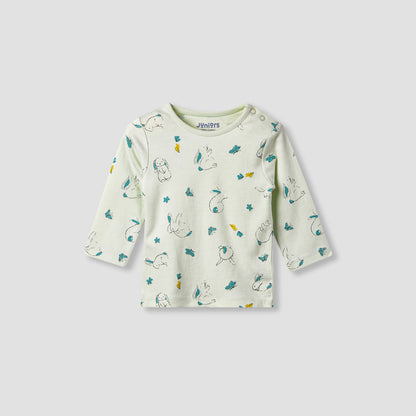Juniors Pyjama Set with Fun Print - Soft Cotton - Long Sleeves - Round Neck - Set of 4