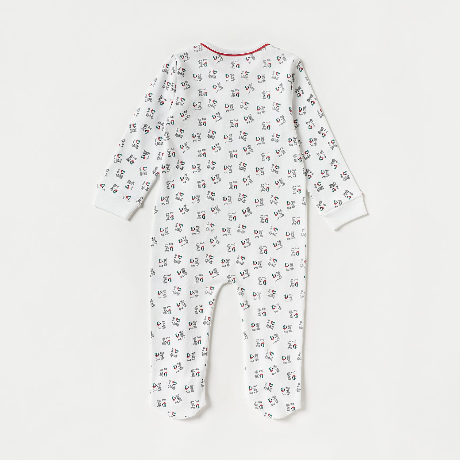 Juniors UAE National Day Print Closed Feet Sleepsuit with Long Sleeves