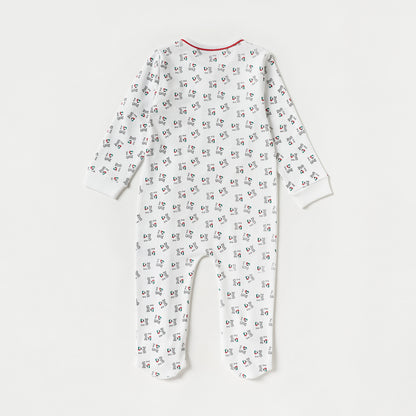 Juniors UAE National Day Print Closed Feet Sleepsuit with Long Sleeves
