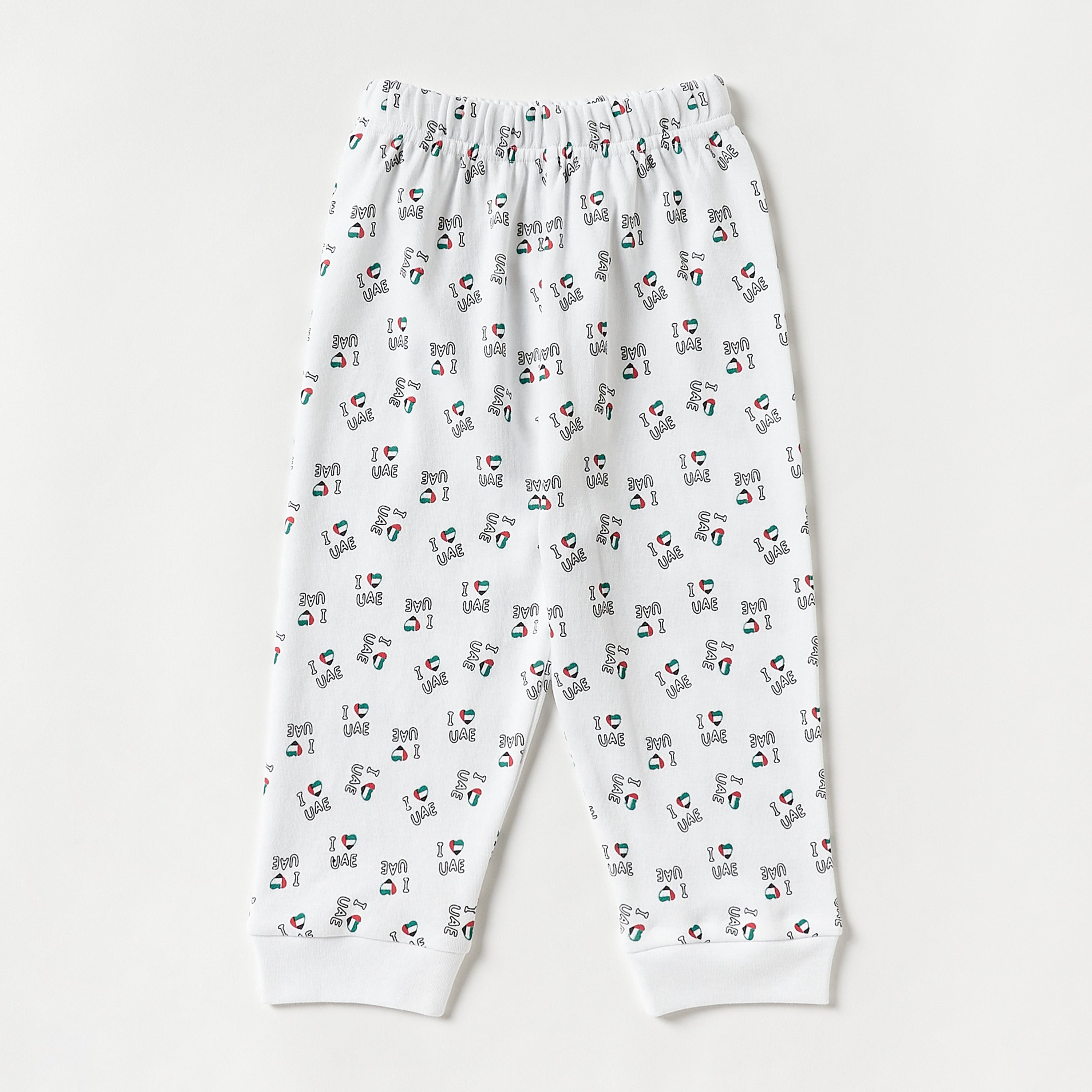 Juniors UAE National Day Print T-shirt and Pyjama Set