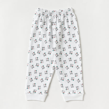 Juniors UAE National Day Print T-shirt and Pyjama Set