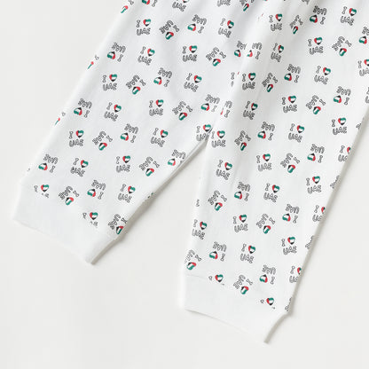Juniors UAE National Day Print T-shirt and Pyjama Set