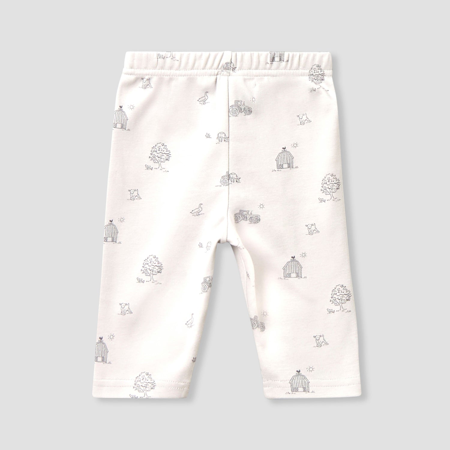Juniors Cotton Collared Long Sleeves Pyjama Set with Barnyard Print