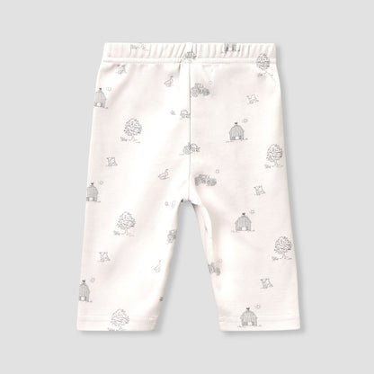 Juniors Cotton Collared Long Sleeves Pyjama Set with Barnyard Print