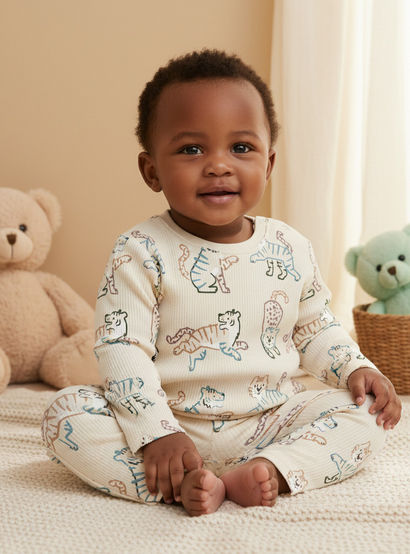 Juniors Bunny Print T-shirt and Pyjama Set-baby-girls-clothing-nightwear-pyjamasets-image-9