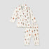 Juniors Cotton Collared Long Sleeves Pyjama Set with Vegetable Print - Cream / 12-18 mths