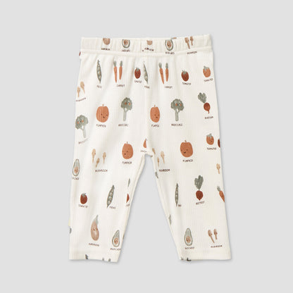 Juniors Cotton Collared Long Sleeves Pyjama Set with Vegetable Print