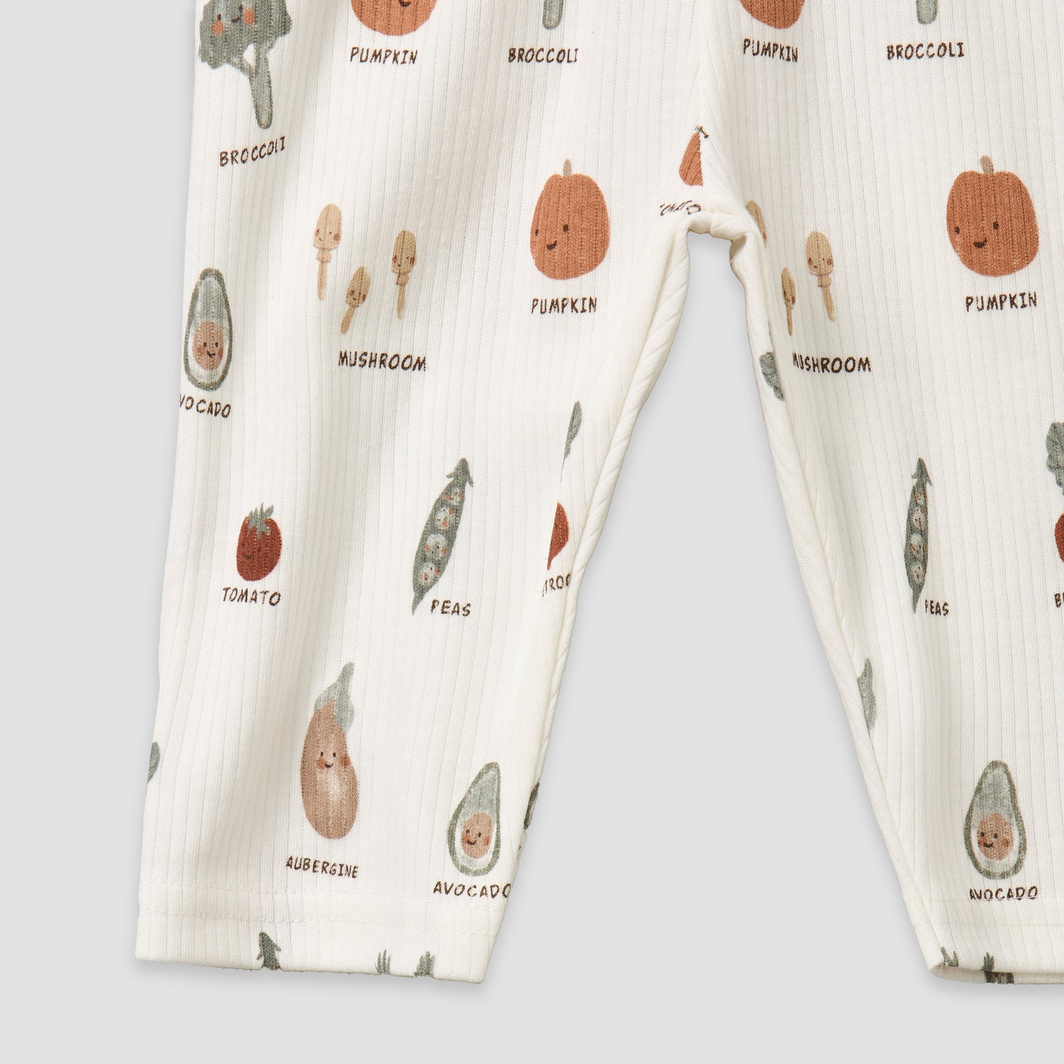 Juniors Cotton Collared Long Sleeves Pyjama Set with Vegetable Print
