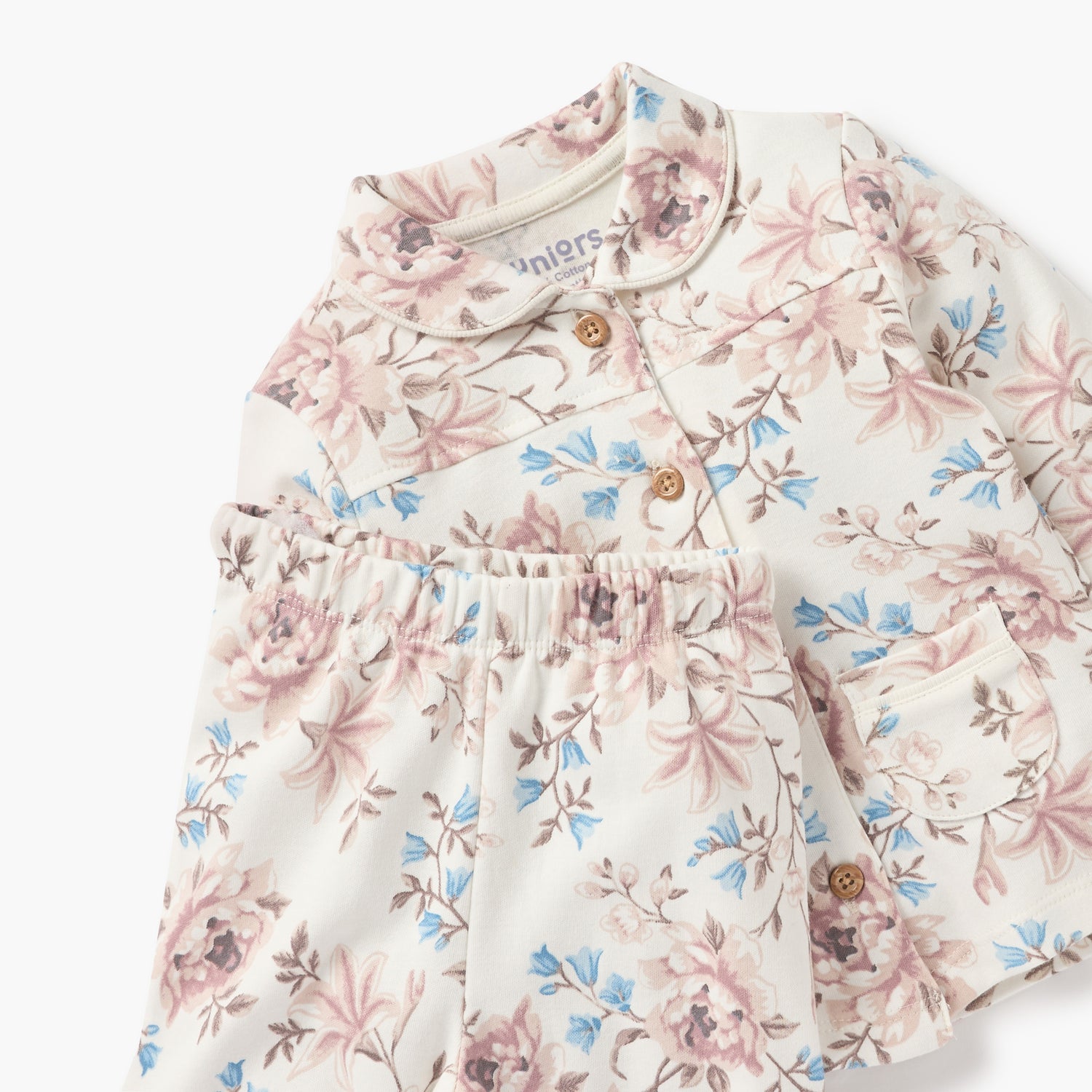 Juniors Floral Print Shirt and Pyjama Set