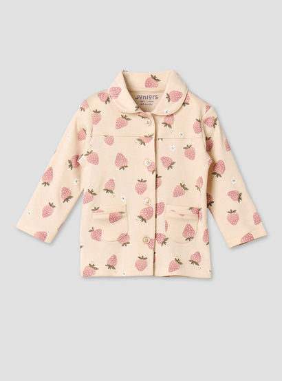 Juniors Cotton Collared Long Sleeves Pyjama Set with Strawberry Print-baby-girls-clothing-nightwear-pyjamasets-image-3