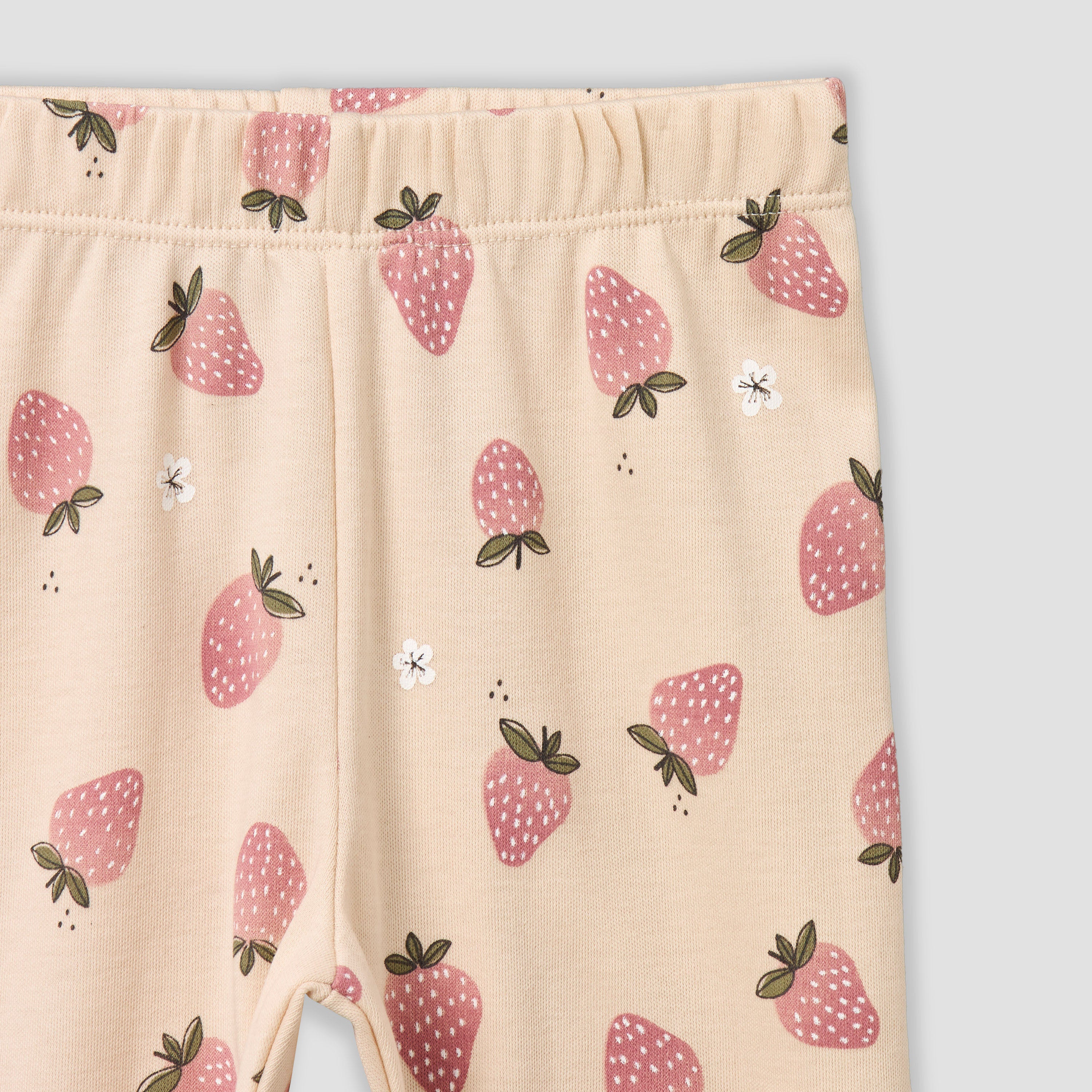 Juniors Cotton Collared Long Sleeves Pyjama Set with Strawberry Print