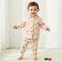 Juniors Cotton Collared Long Sleeves Pyjama Set with Strawberry Print - Beige / 18-24 mths
