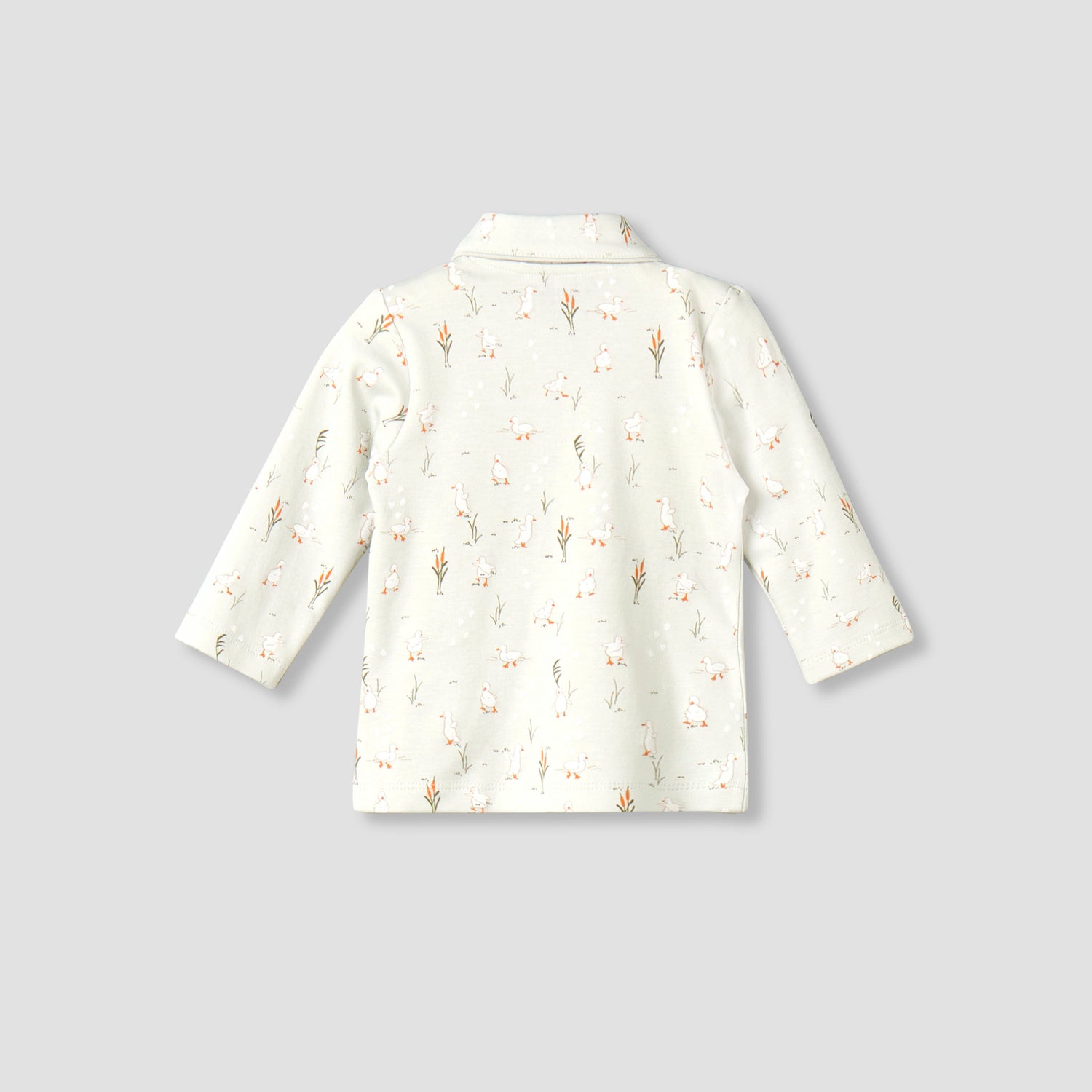 Juniors Cotton Collared Long Sleeves Pyjama Set with Duck Print