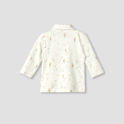 Juniors Cotton Collared Long Sleeves Pyjama Set with Duck Print