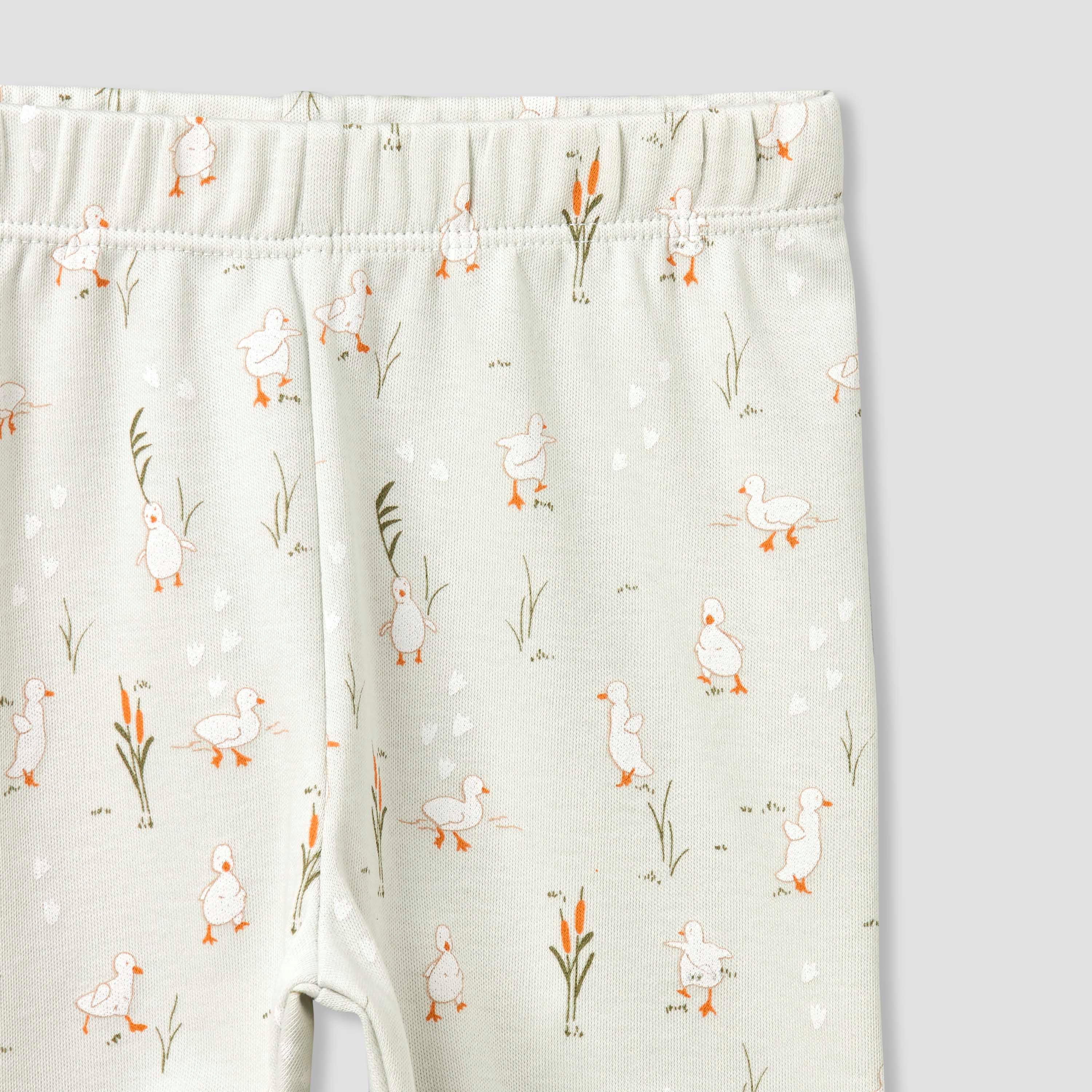 Juniors Cotton Collared Long Sleeves Pyjama Set with Duck Print