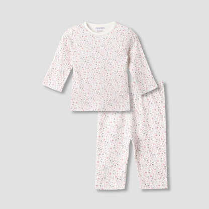 Juniors Floral Print Long Sleeve T-shirt and Pyjama Set - Pink / 18-24 mths