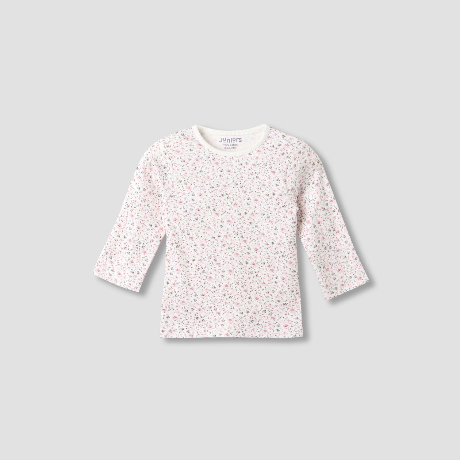 Juniors Floral Print Long Sleeve T-shirt and Pyjama Set