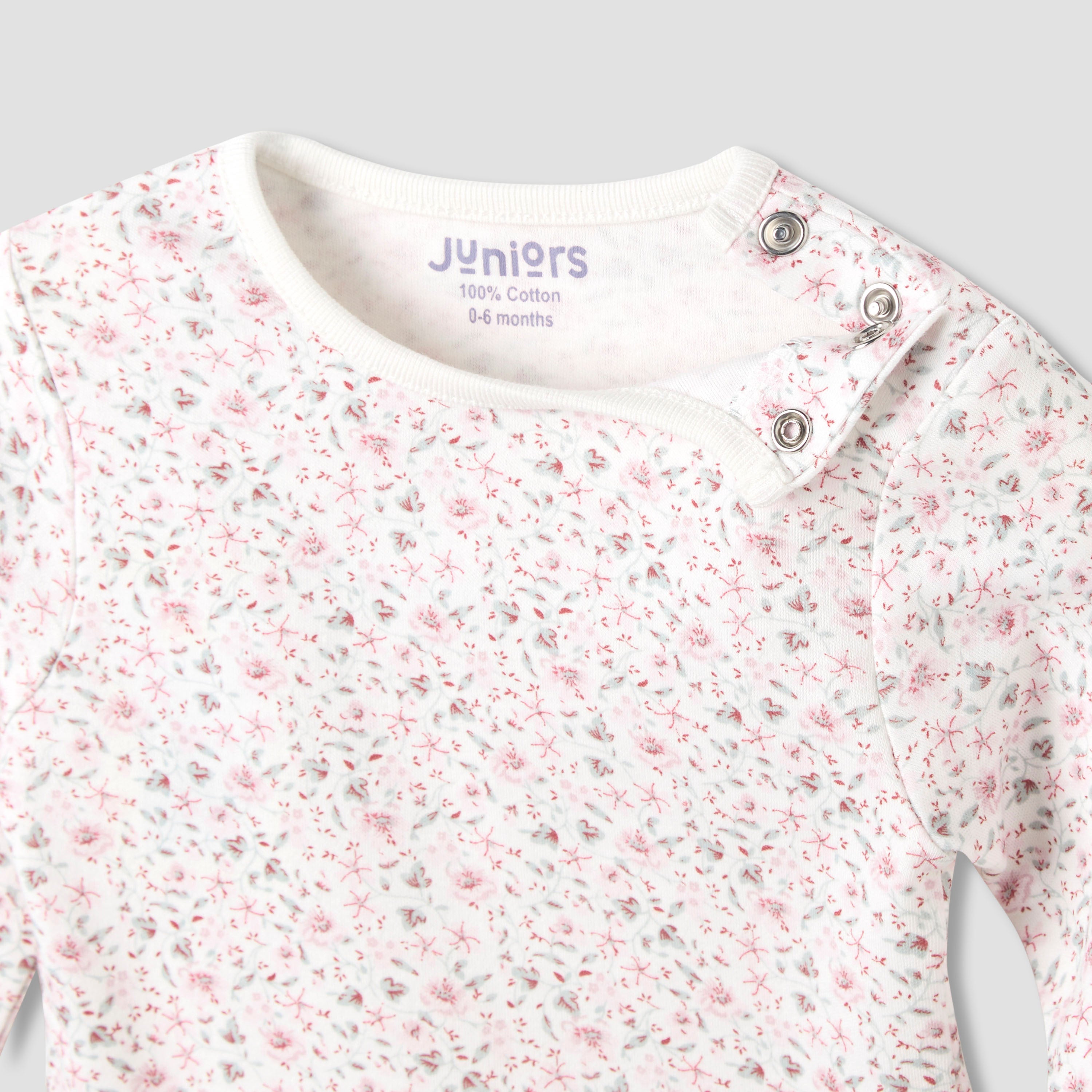 Juniors Floral Print Long Sleeve T-shirt and Pyjama Set