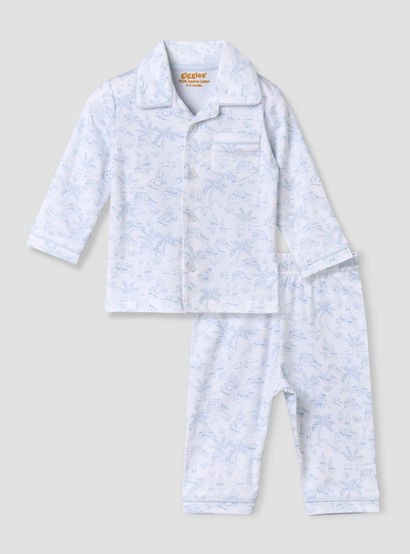 Giggles Cotton Collared Long Sleeves Pyjama Set with Print-baby-boys-clothing-nightwear-pyjamasets-image-2