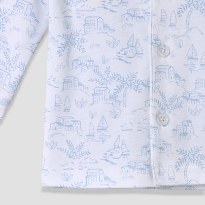 Giggles Cotton Collared Long Sleeves Pyjama Set with Print