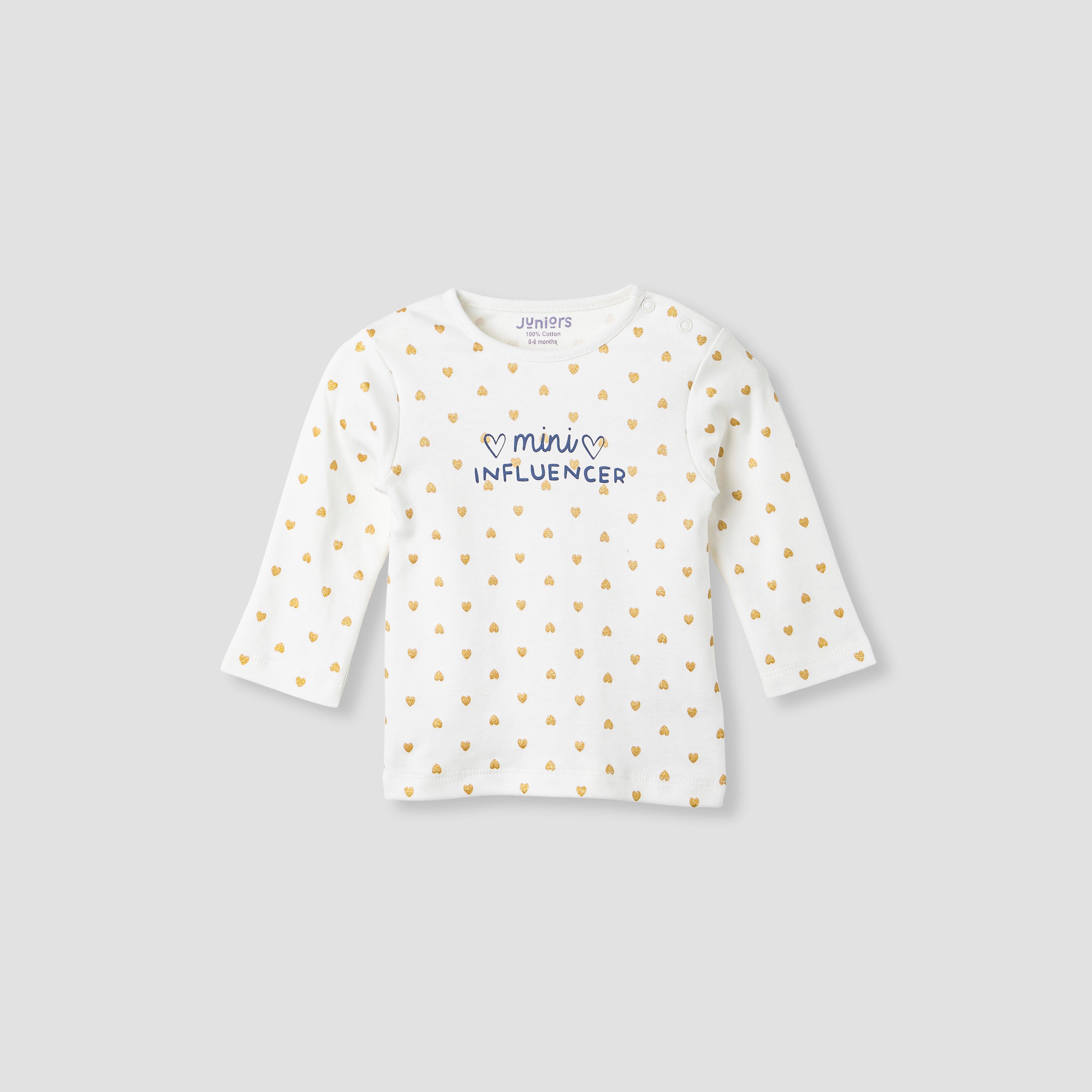 Juniors Heart Print T-shirt and Pyjama Set