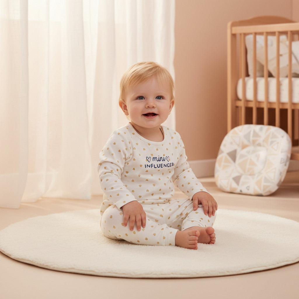 Juniors Heart Print T-shirt and Pyjama Set